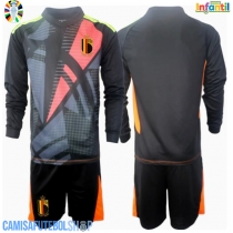 Camisa de time de futebol Bélgica Goleiro Replicas 1º Equipamento Infantil Europeu 2024 Manga Comprida (+ Calças curtas)